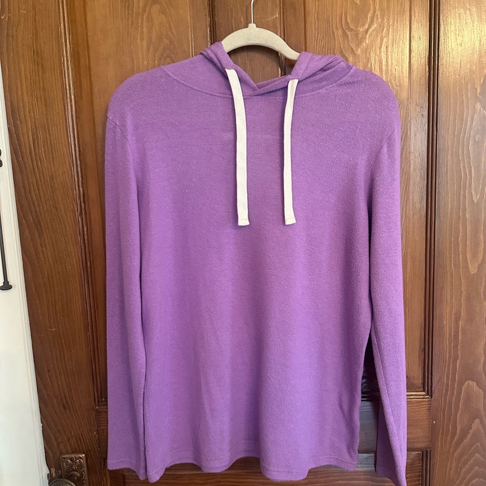 ZYIA Purple Boyfriend Hoodie with White Drawstrings